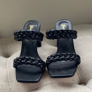 Genshuo Elegant Black Braided Heels